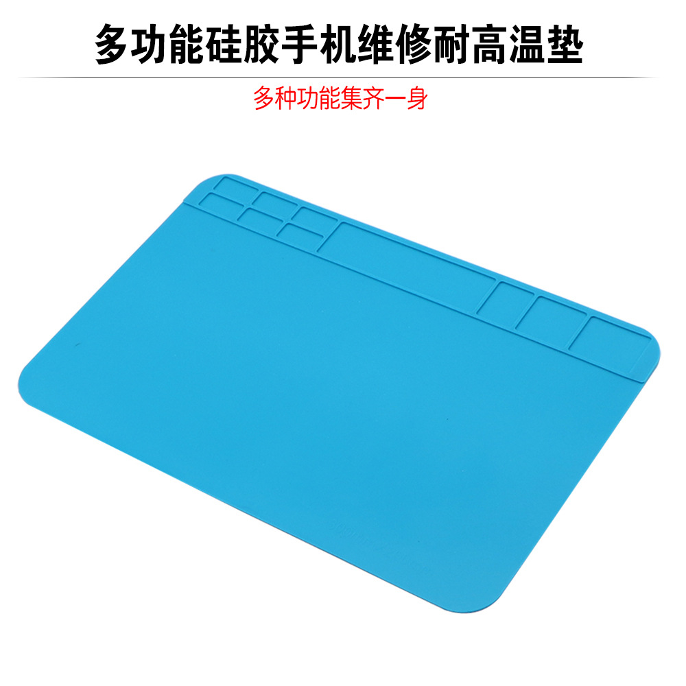 Workbench Repair Heat Proof Mat Silicone High Temperature Resistant Table Mat Electric Soldering Iron Repair Tool Pad