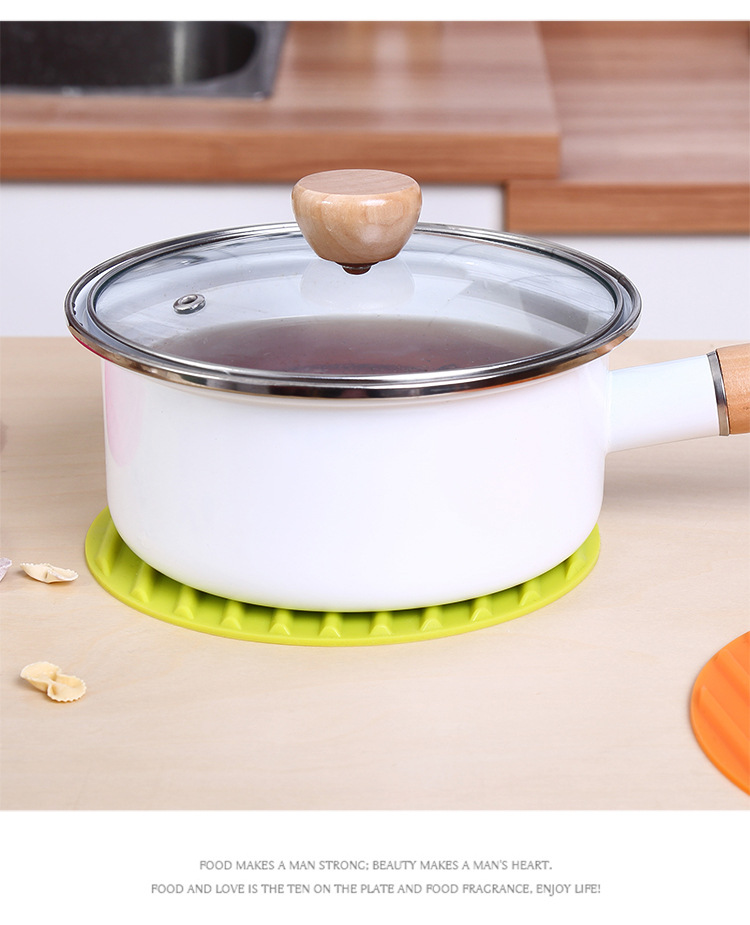 KM1201. Round silicone heat insulation pad table mat creative heat insulation pad heat insulation and anti-ironing pad pan pad