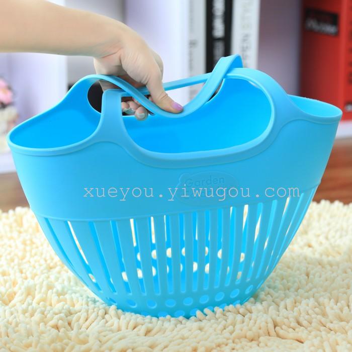 Hollow plastic shopping basket fruit baskets popular bath baskets storage baskets