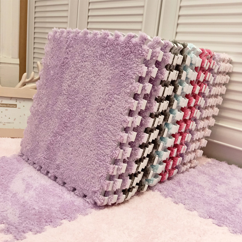 Plush Carpet Bedroom Girl Ins Style Room Bedside Princess Stain-Resistant Easy to Care Whole Shop Mosaic Foam Floor Mat
