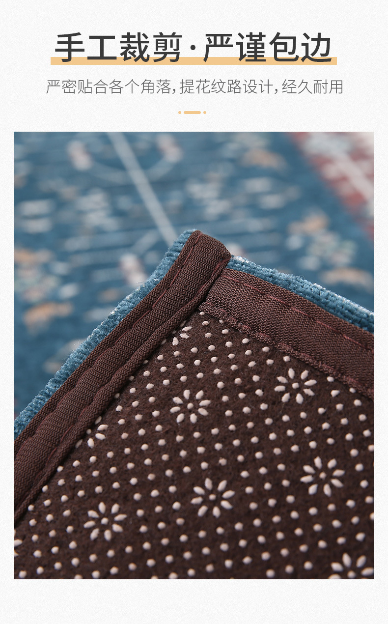 New Jacquard Floor Mat Carpet Kitchen Stain-Resistant and Oil-Proof Floor Mat Set Retro European Non-Slip Carpet Wholesale New Jacquard Floor Mat Carpet Kitchen Stain-Resistant and Oil-Proof Floor Mat Set Retro European Non-Slip Carpet Wholesale