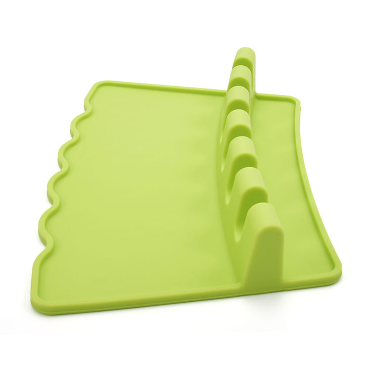 Amazon Silicone Spoon Pad Spoon Holder Spoon Pad Spoon Holder Tableware Storage Silicone Wooden Handle Kitchenware