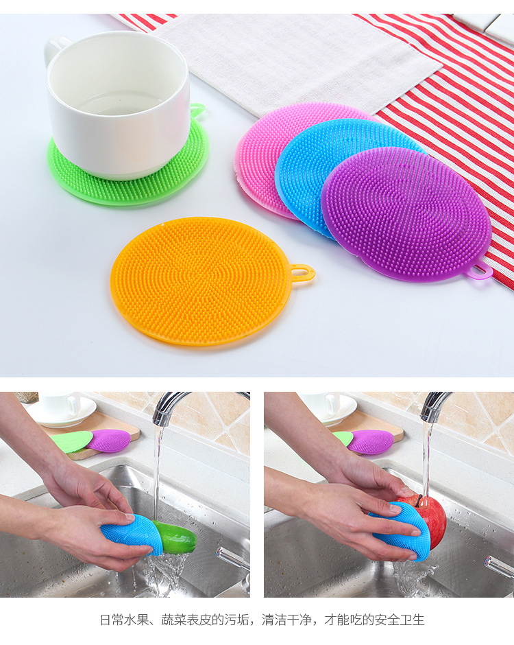 Multifunctional Silicon Dishwashing Brush Kitchen Oilproof Silicone Rag Scouring Pad Washing Pot Decontamination Brush T Multifunctional Silicon Dishwashing Brush Kitchen Oilproof Silicone Rag Scouring Pad Washing Pot Decontamination Brush T