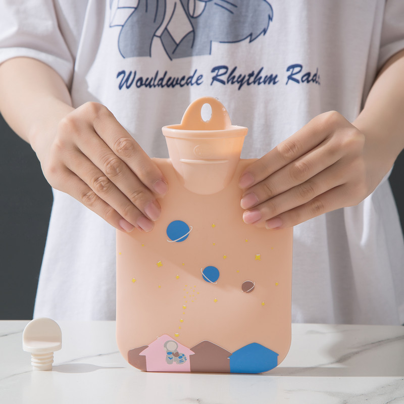 INS Hot Water Injection Bag Belly Silicone Hot Water Bottle Winter Student Portable Hot Compress Cartoon Cute Heating Pad