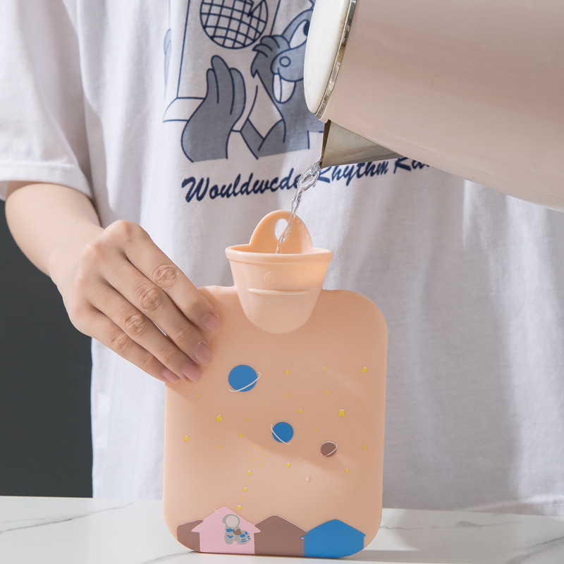 INS Hot Water Injection Bag Belly Silicone Hot Water Bottle Winter Student Portable Hot Compress Cartoon Cute Heating Pad