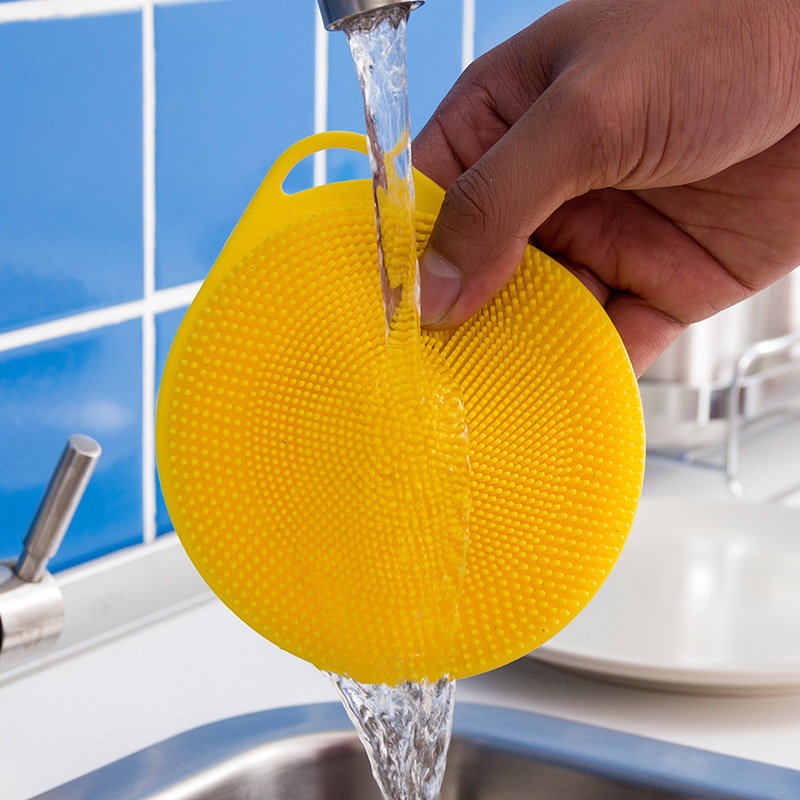 Multifunctional Silicon Dishwashing Brush Oil-Free Pure Silicone Kitchen Brush Wok Brush Bowl Food Grade Decontamination Scouring Pad Artifact