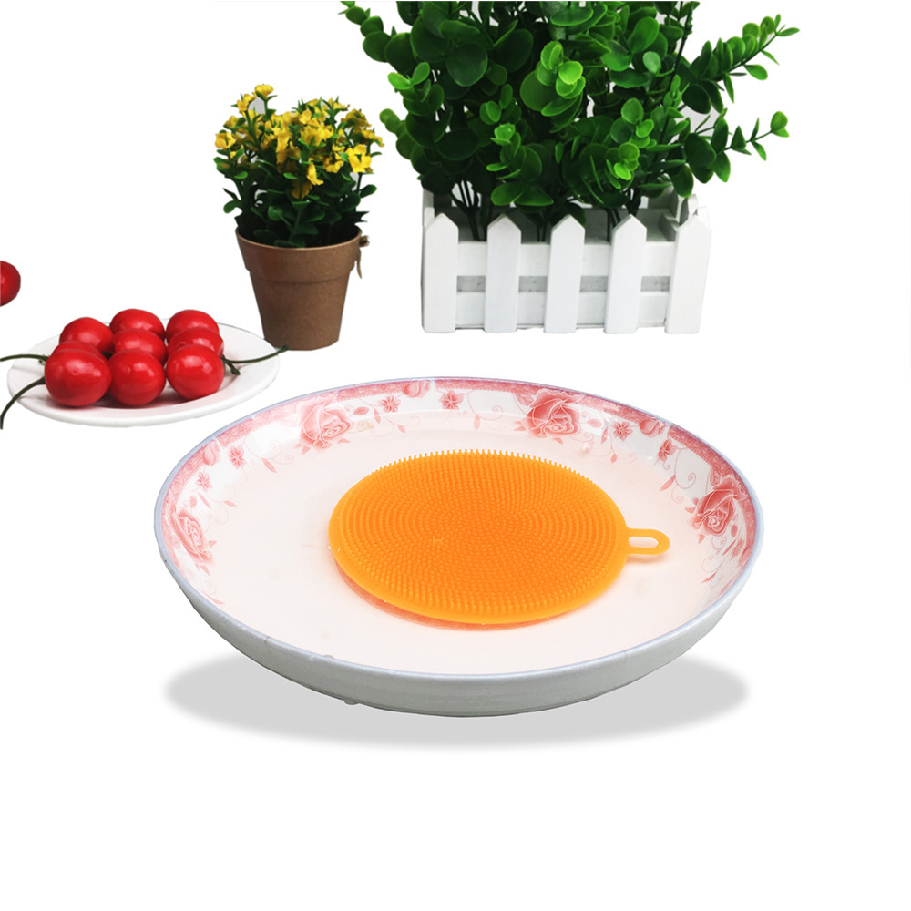 Multifunctional Silicon Dishwashing Brush Oil-Free Pure Silicone Kitchen Brush Wok Brush Bowl Food Grade Decontamination Scouring Pad Artifact