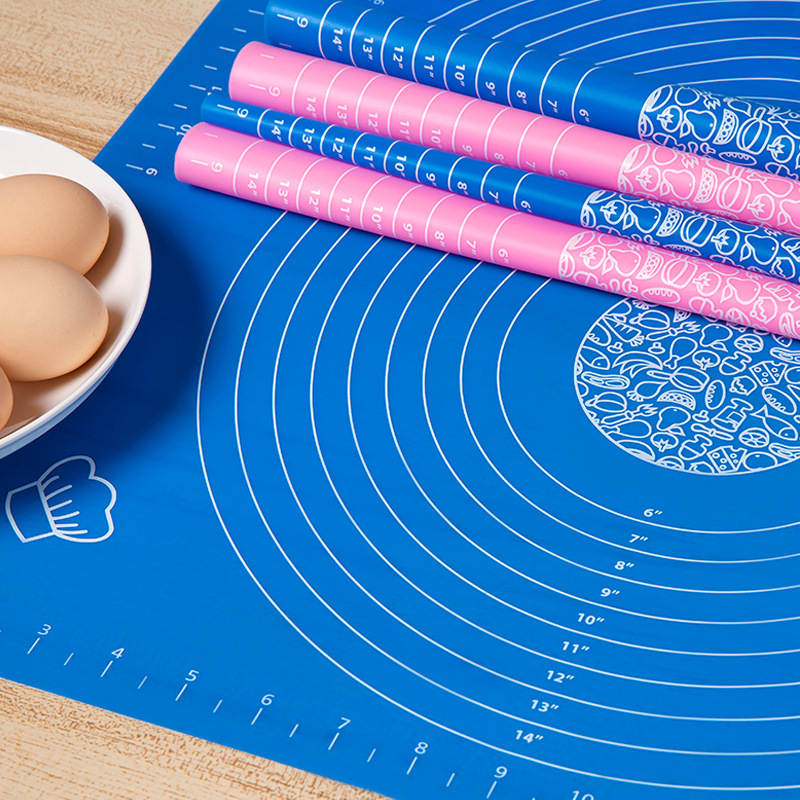 Factory Direct Sales Baking Case Silicone Dough Kneading Large and Small Sizes Kneading Dough Rolling Pad Non-Stick High Temperature Resistant with Scale