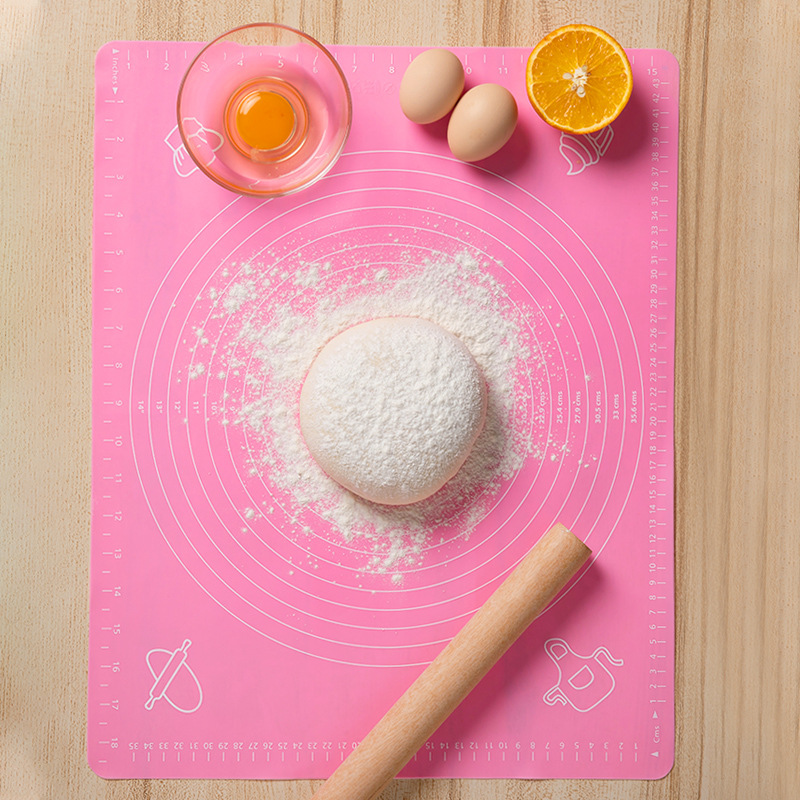 Factory Direct Sales Baking Case Silicone Dough Kneading Large and Small Sizes Kneading Dough Rolling Pad Non-Stick High Temperature Resistant with Scale