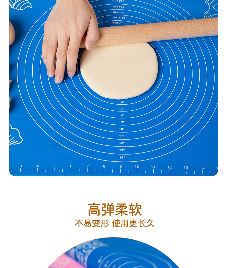 Factory Direct Sales Baking Case Silicone Dough Kneading Large and Small Sizes Kneading Dough Rolling Pad Non-Stick High Temperature Resistant with Scale Factory Direct Sales Baking Case Silicone Dough Kneading Large and Small Sizes Kneading Dough Rolling Pad Non-Stick High Temperature Resistant with Scale