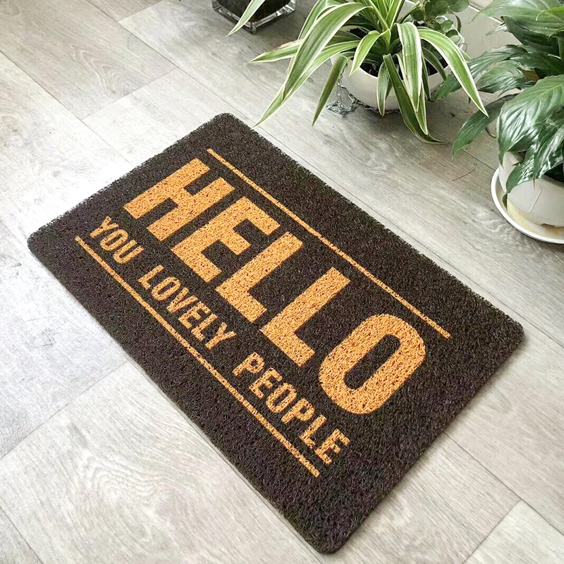 [Cross-Border Hot Selling] Imitation Coconut Palm Door Mat Hallway Doormat Wire Ring Foot Mat PVC Non-Slip Floor Mat Carpet