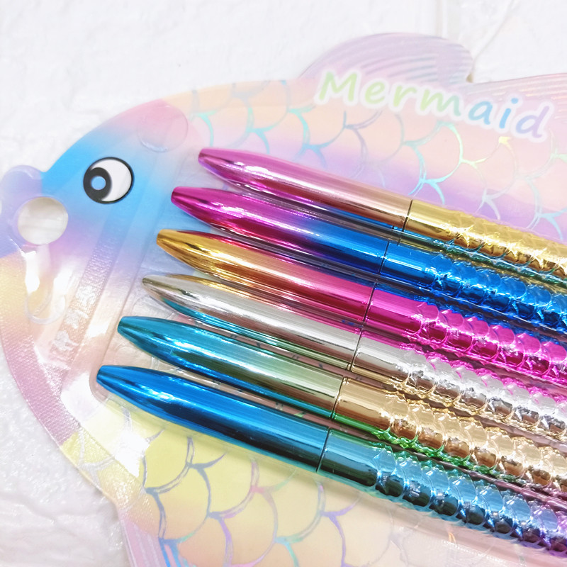 Korean-Style Creative Laser Cool Crayon Mermaid Highlight Stick 6-Color Fish Powder Crayon Fluorescent Pen Flash Pen Award Korean-Style Creative Laser Cool Crayon Mermaid Highlight Stick 6-Color Fish Powder Crayon Fluorescent Pen Flash Pen Award