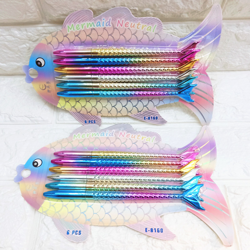 Korean-Style Creative Laser Cool Crayon Mermaid Highlight Stick 6-Color Fish Powder Crayon Fluorescent Pen Flash Pen Award Korean-Style Creative Laser Cool Crayon Mermaid Highlight Stick 6-Color Fish Powder Crayon Fluorescent Pen Flash Pen Award