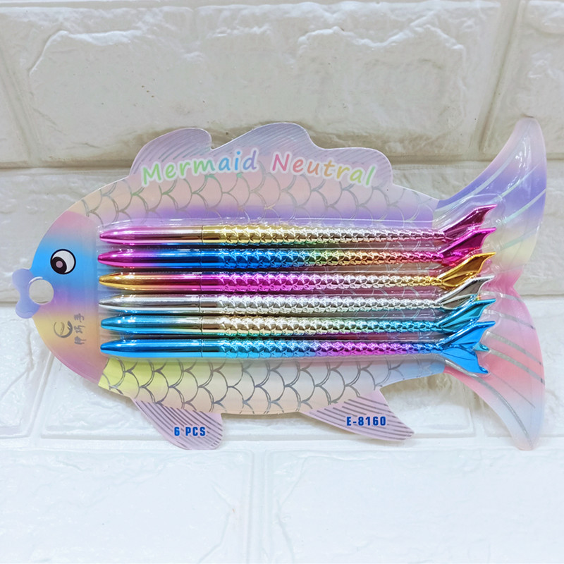 Korean-Style Creative Laser Cool Crayon Mermaid Highlight Stick 6-Color Fish Powder Crayon Fluorescent Pen Flash Pen Award Korean-Style Creative Laser Cool Crayon Mermaid Highlight Stick 6-Color Fish Powder Crayon Fluorescent Pen Flash Pen Award