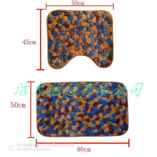 Thick coral fleecy floor mat bathroom two-piece bathroom non-slip mat face basin bibulous mat carpet manufacturers wholesale