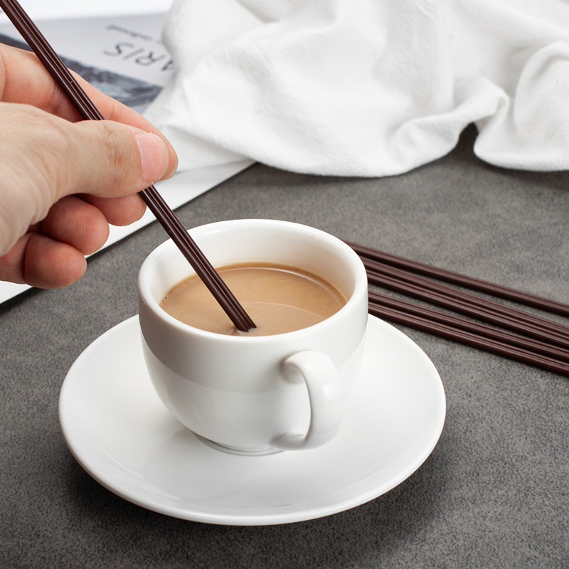 Disposable Plastic Coffee Straw Individually Packaged Three-Hole Stirring Rod Hot Drink Juice Anti-Scald Lip Stick 500 PCs