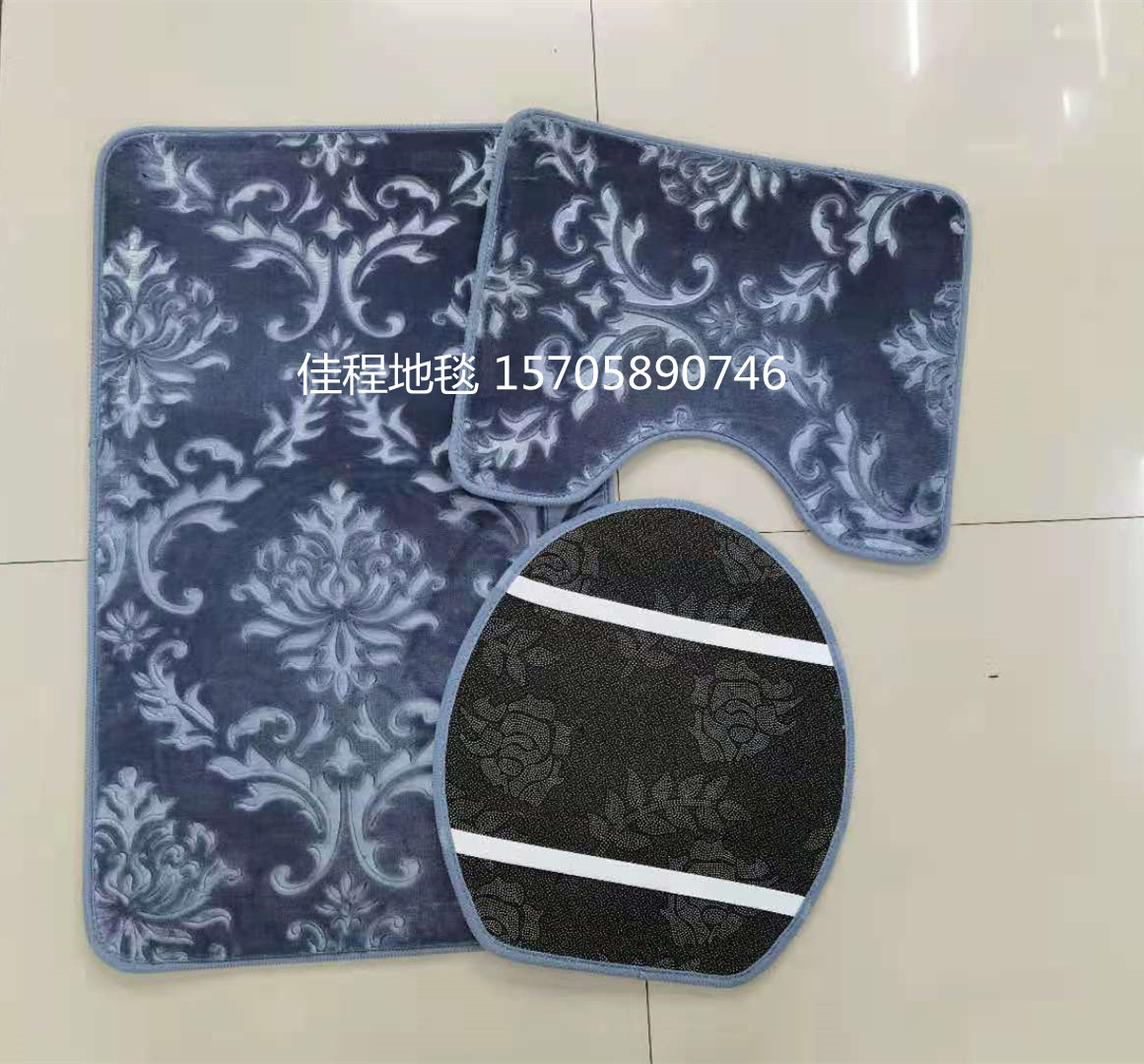 Plain Embossed Toilet Three-Piece Floor Combination Floor Mat Carpet Solid Color Floor Mat Absorbent Non-Slip Mat Plain Embossed Toilet Three-Piece Floor Combination Floor Mat Carpet Solid Color Floor Mat Absorbent Non-Slip Mat