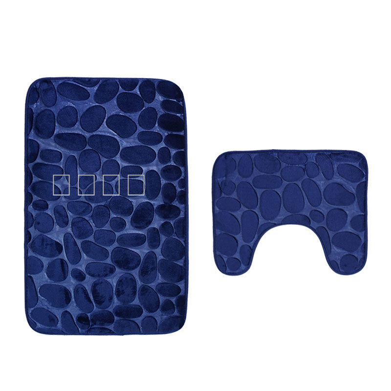 European and American Cobblestone Carpet Toilet Floor Mat Set Bathroom Non-Slip Floor Mat Two-Piece Set Cross-Border European and American Cobblestone Carpet Toilet Floor Mat Set Bathroom Non-Slip Floor Mat Two-Piece Set Cross-Border