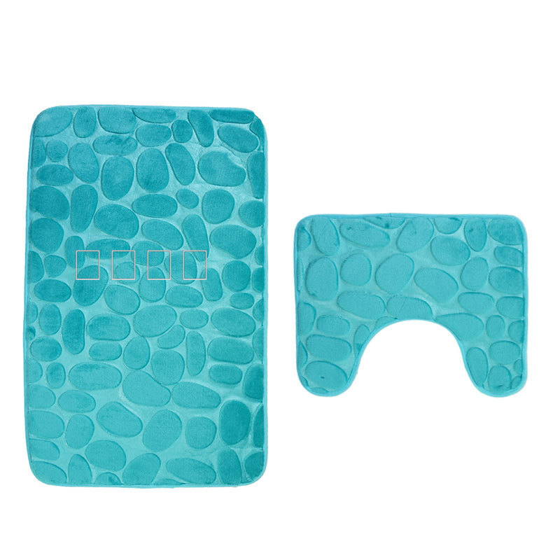 European and American Cobblestone Carpet Toilet Floor Mat Set Bathroom Non-Slip Floor Mat Two-Piece Set Cross-Border European and American Cobblestone Carpet Toilet Floor Mat Set Bathroom Non-Slip Floor Mat Two-Piece Set Cross-Border