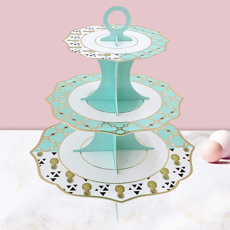 2021 Factory Wholesale New White Card Bronzing Paper Cake Rack Birthday Party Dress up Dessert Table