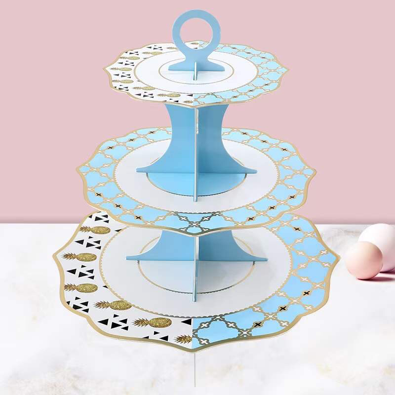 2021 Factory Wholesale New White Card Bronzing Paper Cake Rack Birthday Party Dress up Dessert Table