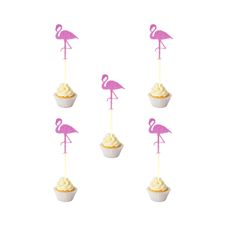 Hawaiian Decoration Dining Table Decorations Al OHA Pineapple Coconut Flamingo Monstera Cake Inserting Card