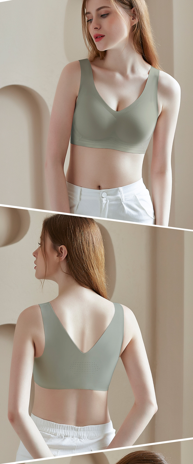 Jelly Stick Women's Underwear Thin Big Breast Size Concealing Push up Wireless Beauty Back Bra Breast Holding One Piece Jelly Stick Women's Underwear Thin Big Breast Size Concealing Push up Wireless Beauty Back Bra Breast Holding One Piece