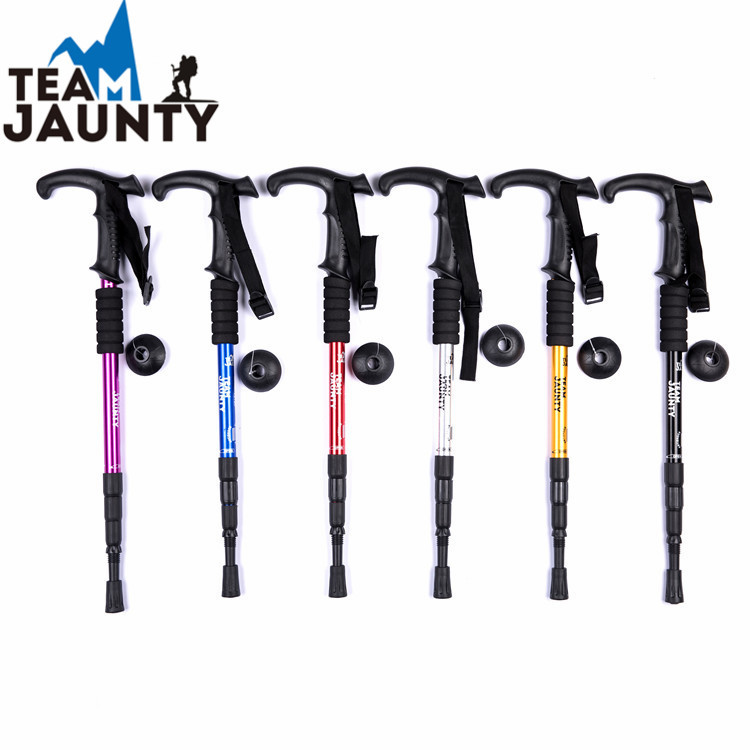 Spot Goods 6061 High-Strength Aluminum Alloy Curved Handle Alpenstock Climbing Hiking Walking Stick for the Elderly Outd Spot Goods 6061 High-Strength Aluminum Alloy Curved Handle Alpenstock Climbing Hiking Walking Stick for the Elderly Outd