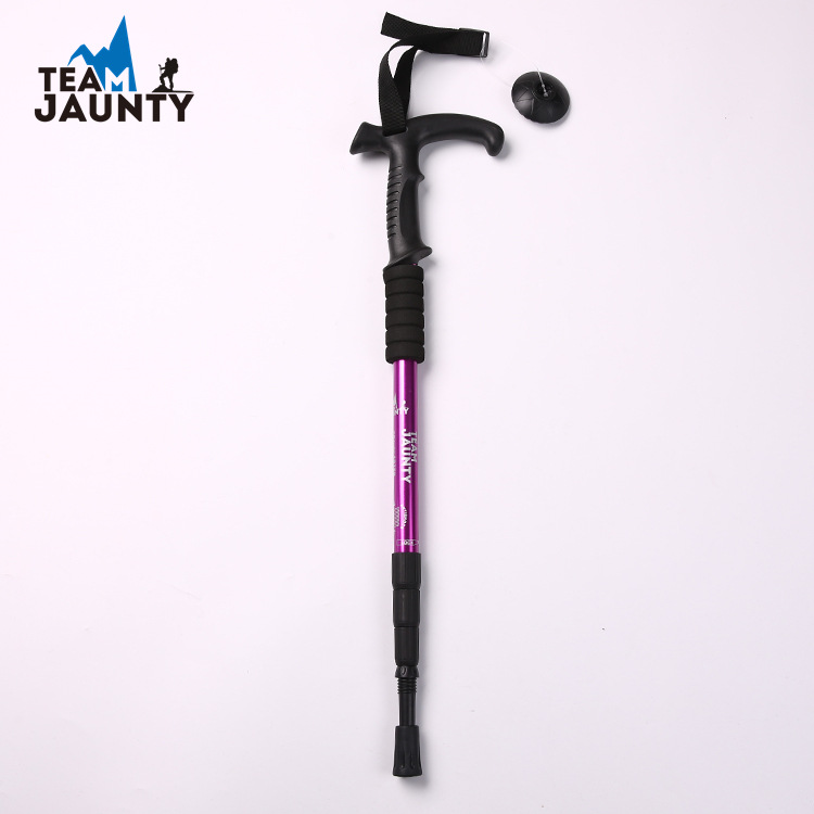 Spot Goods 6061 High-Strength Aluminum Alloy Curved Handle Alpenstock Climbing Hiking Walking Stick for the Elderly Outd Spot Goods 6061 High-Strength Aluminum Alloy Curved Handle Alpenstock Climbing Hiking Walking Stick for the Elderly Outd