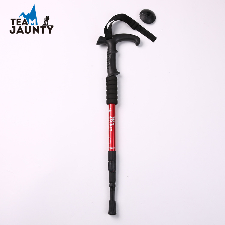 Spot Goods 6061 High-Strength Aluminum Alloy Curved Handle Alpenstock Climbing Hiking Walking Stick for the Elderly Outd Spot Goods 6061 High-Strength Aluminum Alloy Curved Handle Alpenstock Climbing Hiking Walking Stick for the Elderly Outd