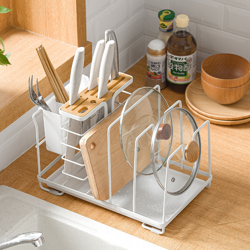 Nachuan Household Multi-Functional Table Top Kitchen Utensils Basket Wholesale with Chopstick and Spoon Tubes Organize and Storage Pot Cover Chopping Board Knife Holder