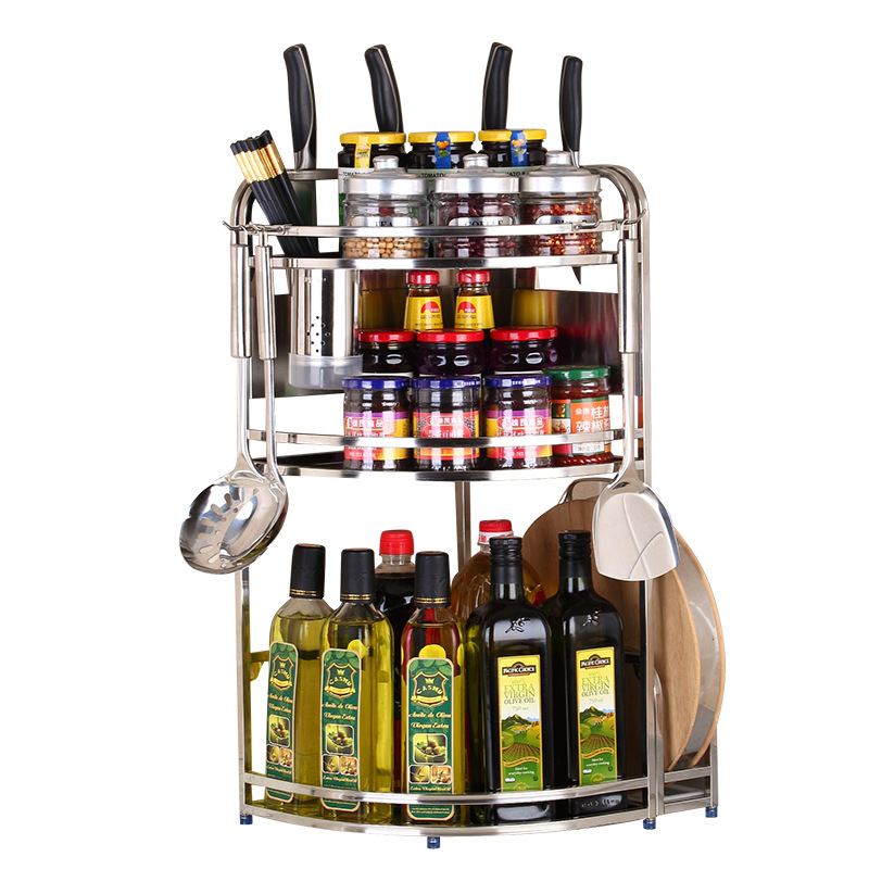 Kitchen Rack Seasoning Storage Rack Household Table Top Seasoning Box Multi-Functional Storage Rack Knife Chopsticks Chopping Board Rack