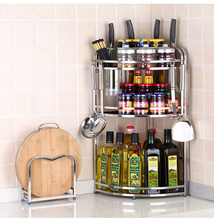 Kitchen Rack Seasoning Storage Rack Household Table Top Seasoning Box Multi-Functional Storage Rack Knife Chopsticks Chopping Board Rack
