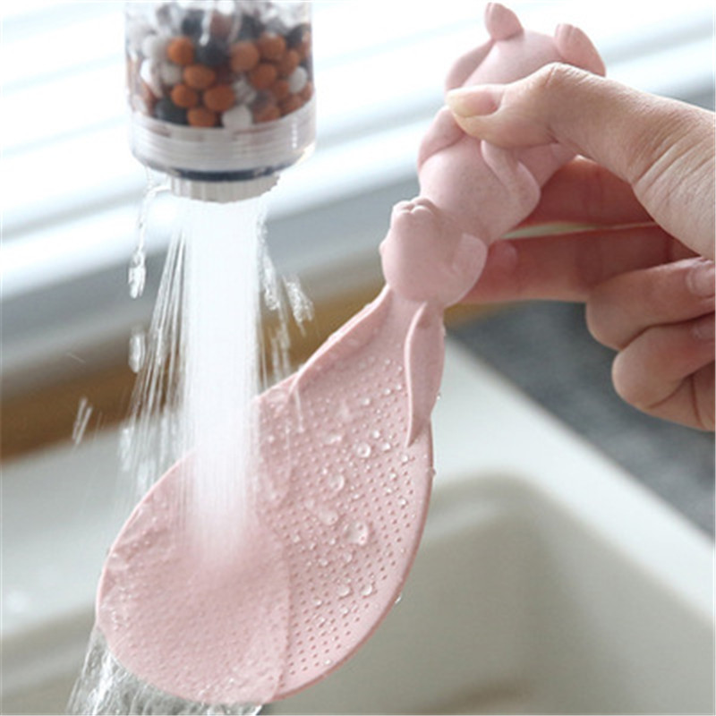 Creative Wheat Straw Meal Spoon Cute Bunny Three-Dimensional Rice Spoon Non-Stick Rice Household High Temperature Resistant Scoop Ladel