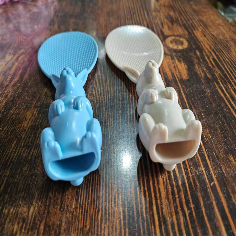 Creative Wheat Straw Meal Spoon Cute Bunny Three-Dimensional Rice Spoon Non-Stick Rice Household High Temperature Resistant Scoop Ladel