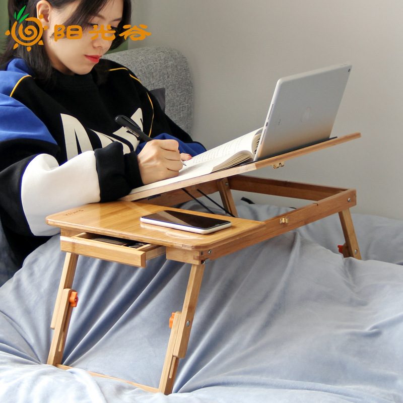 Bed Computer Desk Tablet Notebook Laptop Folding Table Portable Card Slot Bed Small Desk Study Table