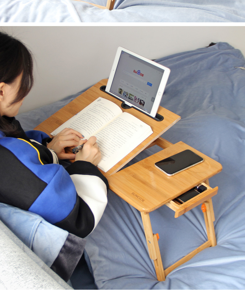 Bed Computer Desk Tablet Notebook Laptop Folding Table Portable Card Slot Bed Small Desk Study Table