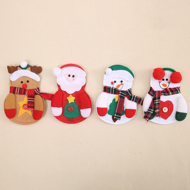 Mmmm Christmas Decoration Supplies Christmas Dining-Table Decoration Christmas Tableware Set Santa Claus Knife and Fork Set Batch