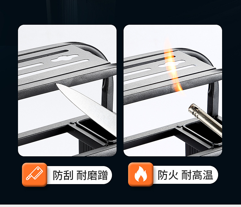 Table Top Stainless Steel Knife Holder Chopping Board Rack Kitchen Knife Storage Rack Multi-Functional Chopping Block Chopsticks Drain Rack