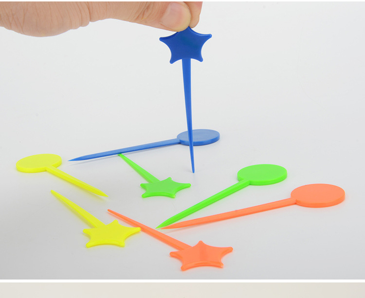 Color Star Fruit Needle Disposable Fruit Fork Plastic Sign round Nail Fork StarShaped MilkinWater Plug Stick Trial Fork Color Star Fruit Needle Disposable Fruit Fork Plastic Sign round Nail Fork StarShaped MilkinWater Plug Stick Trial Fork
