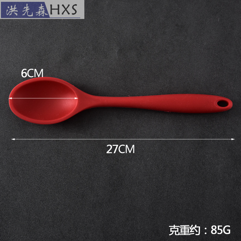 Silicone Spoon Integrated All-Inclusive Soup Spoon Non-Stick Silicone Spoon Stirring Porridge Spoon Dense Cooking Tools