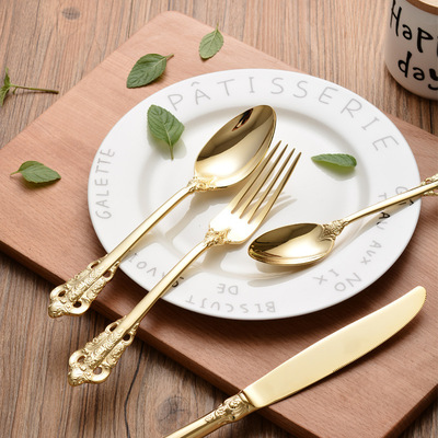 French Elegant Kaya Stainless Steel Steak Knife, Fork and Spoon Factory Direct Sales Hotel Western Food Tableware Table