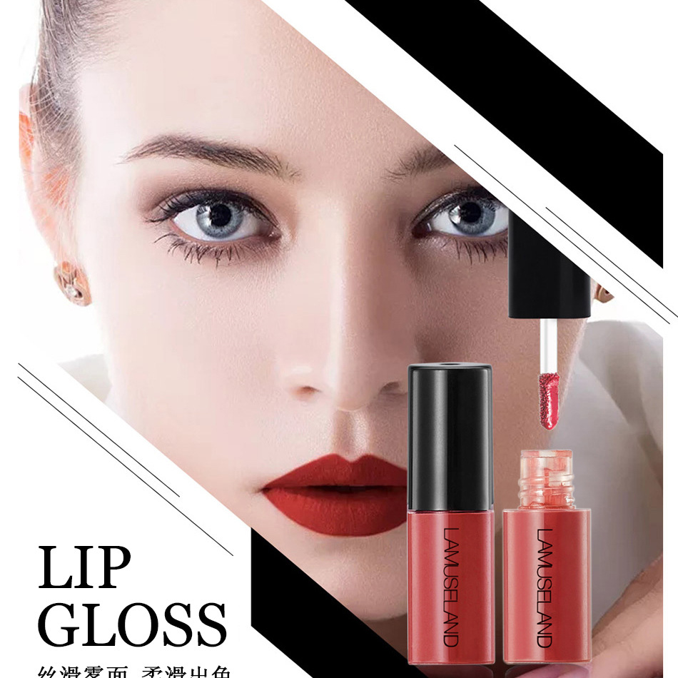 Lamuseland La Cleaning Mousse Blue 12 Color Lip Gloss Sample Matte Not Easy to Stick Cup for a Long Time Liquid Lipstick