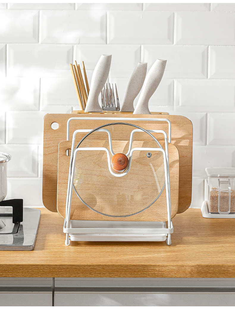 Nachuan Cross-Border Kitchen Kitchenware Storage Draining Rack Table Top Multi-Purpose Storage Rack with Chopsticks Holder Pot Lid Chopping Board Knife