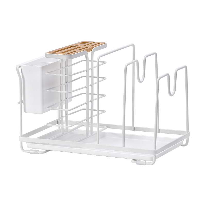 Nachuan Cross-Border Kitchen Kitchenware Storage Draining Rack Table Top Multi-Purpose Storage Rack with Chopsticks Holder Pot Lid Chopping Board Knife
