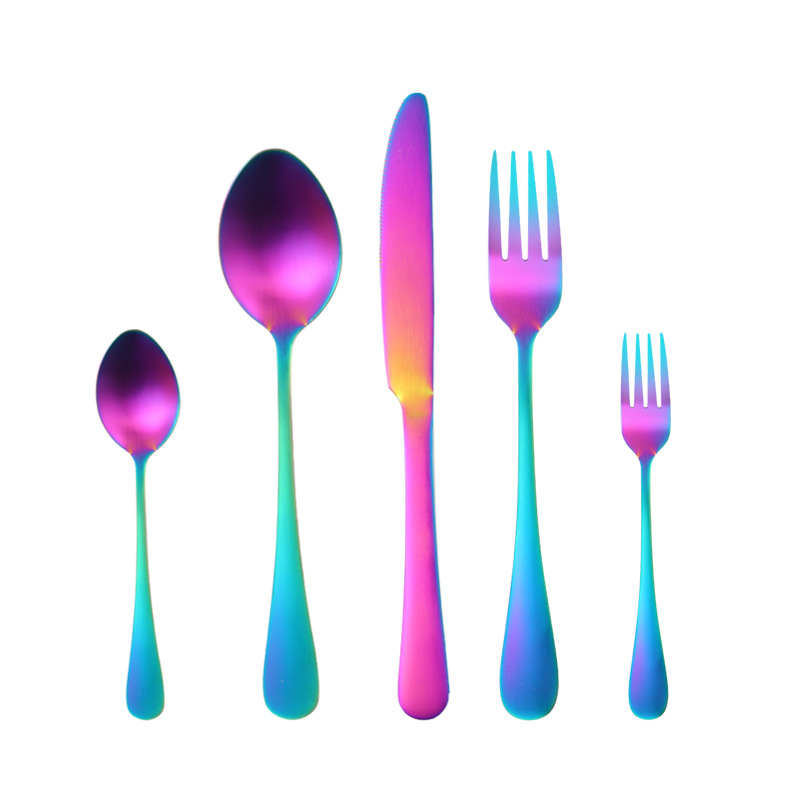 Cross-Border Amazon 1010 Stainless Steel Sanding Tableware 40-Piece Set Black Table Knife Spoon Fork Mail Order Gift Box