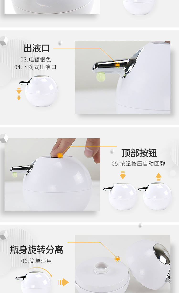 Creative Spherical Hand Sanitizer Bottle Soap Dispenser Lotion Pump Hotel Lotion Bottle Sub 380ml Gift