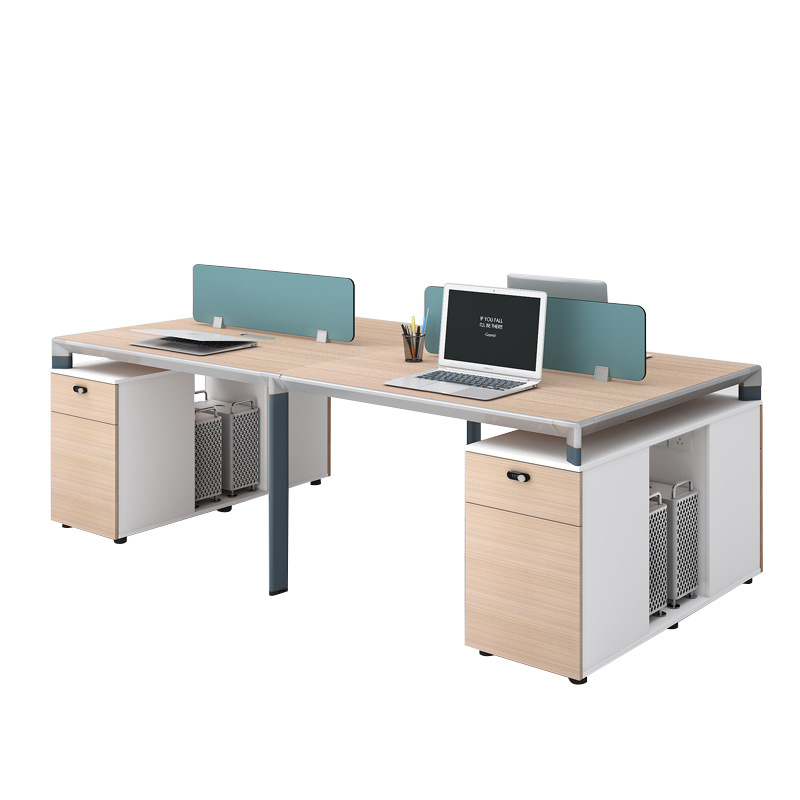 Diou Staff Table and Chair Combination Simple Modern Four-Person Station Computer Desk Office Desk with Chinese Screen Card Holder Office Furniture
