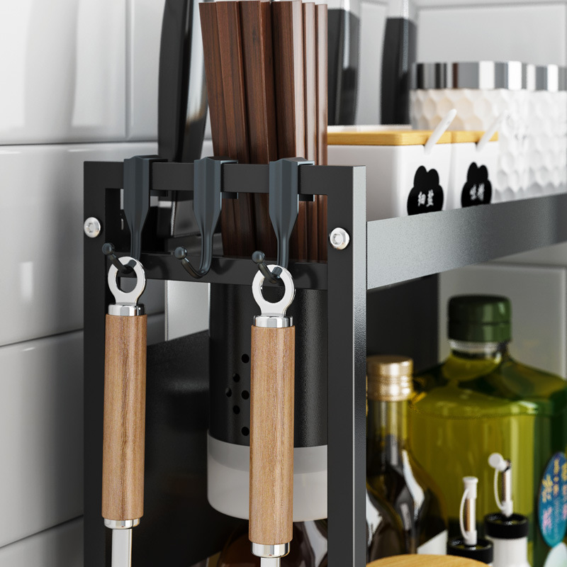 Factory Wholesale Stainless Steel Kitchen Rack Seasoning Household Table Shelf Seasoning Rack Desktop Multi-Function Knife