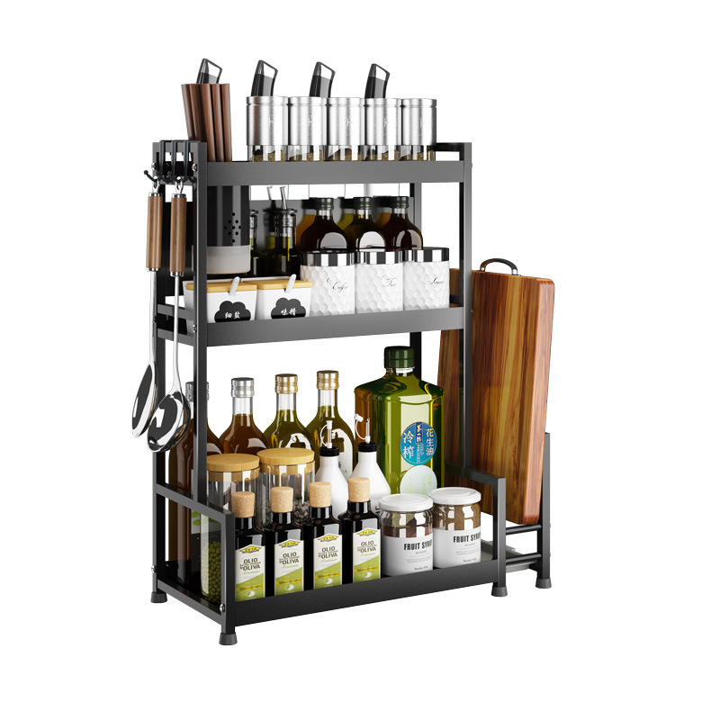 Factory Wholesale Stainless Steel Kitchen Rack Seasoning Household Table Shelf Seasoning Rack Desktop Multi-Function Knife